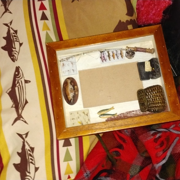 🏞  Fly Fishing Mug Folkcraft Stoneware  RETIRED - Picture 8 of 16